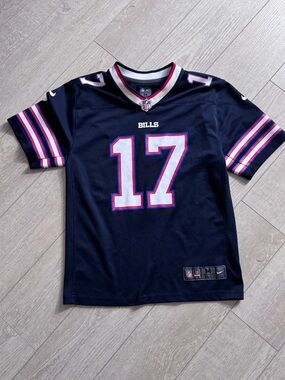 Nike Navy Josh Allen BuffaloBills #17 Football Jersey with Red Accented Stripes
